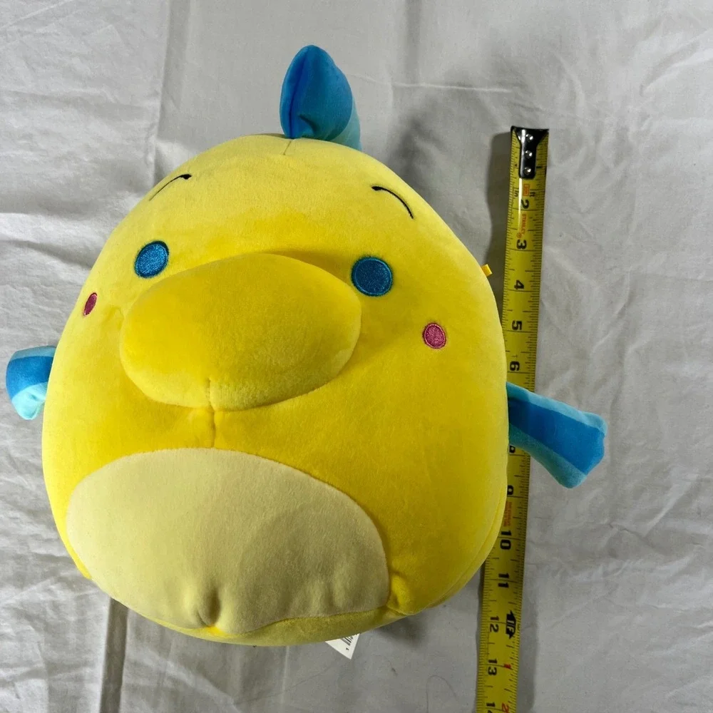 Disney Squishmallow FLOUNDER Fish Little Mermaid Yellow Blue Plush Animal